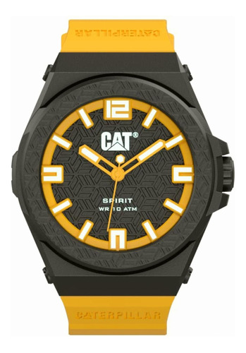 Reloj Cat Para Caballero Correa De Silicón Color Amarillo