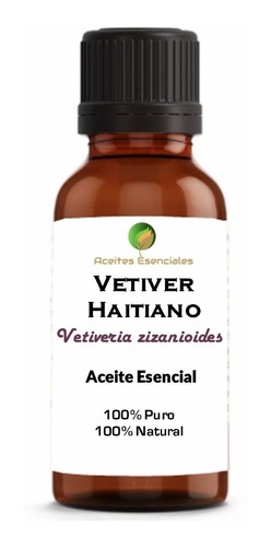 Aceite Esencial Vetiver Haiti 100% Puro 100% Natural 30 Ml