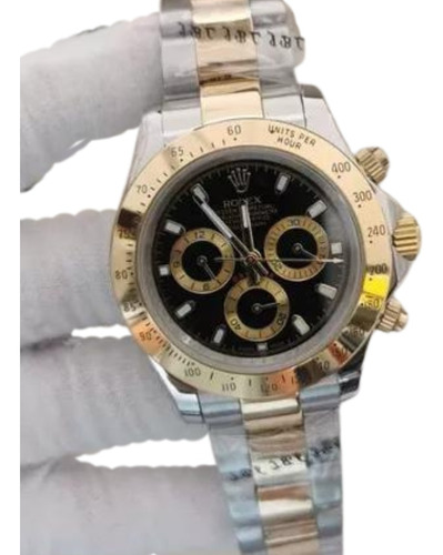 Relógio Rolex Daytona Misto Fundo Preto Base Eta 2840 Na Cx