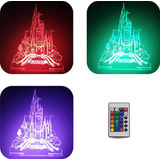 Lámpara Led 3d Castillo De Disney Rgb 16 Colores 220v Regalo