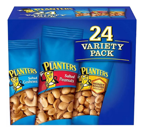 Paquete 24 Pack Planters Cacachuate Y Nuez De La India 1.1kg