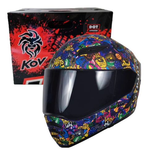 Casco Cerrado Azul Para Hombre  Kov Freestyle Dot