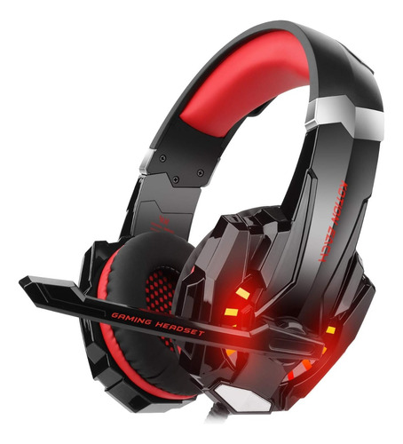 Audífonos Gamer Kotion Each G9000 Black Y Red Con Luz Led