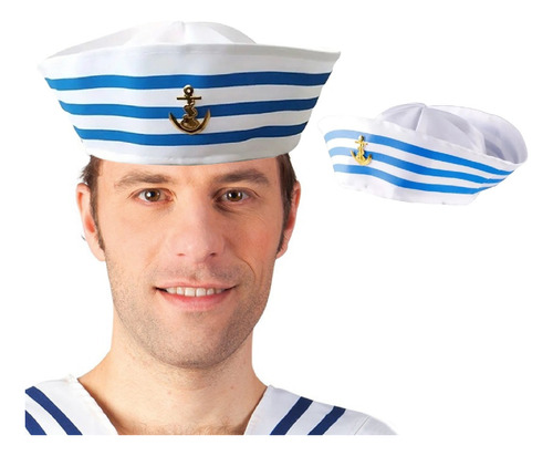 Gorro Marinero Disfraz Con Rayas Cotillon Fiesta Barco Naval