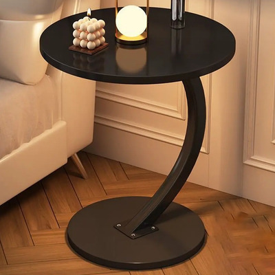 Mesa Auxiliar Portátil Para Espacios Pequeños, Forma De C Color Negro | MercadoLibre