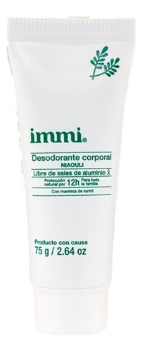 Desodorante En Crema Immi Desodorante Tubo Depresible Niaouli 75 g