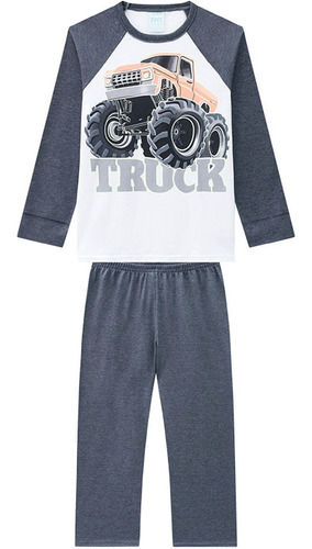 Pijama Infantil Masculino Inverno Mescla Escuro - Truck Kyly