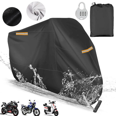 Funda Motocicleta Impermeab Grueso Cubiertas Para Moto negro Xxl 245*125*105CM | Envío gratis