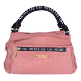 Bolsa Satchel Nicole Lee Keysha De Nylon Grabado Fw23 Color Rosa