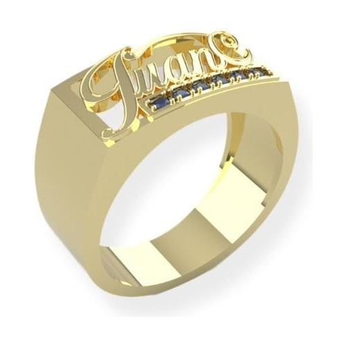 Anillo Nombre Oro 18 Kilates Perzonalizado 