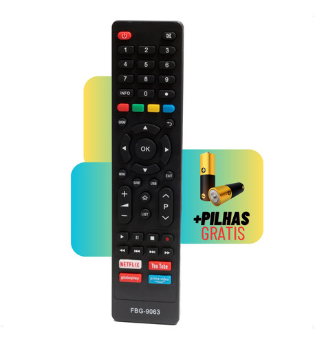 Controle Remoto Para Smart Tv Philco Netflix Youtube Prime