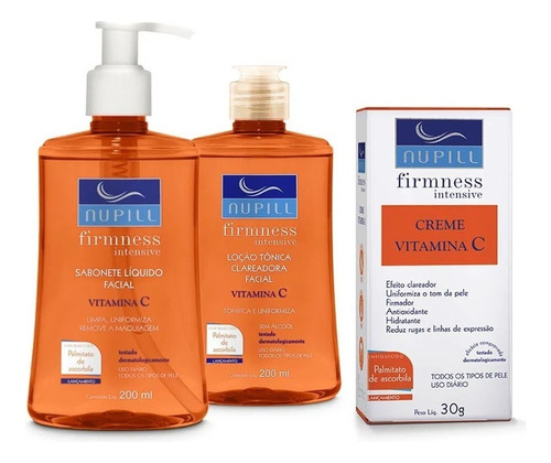 Kit Limpeza Facial Nupill Firmness Vitamina C - Com 3 Itens