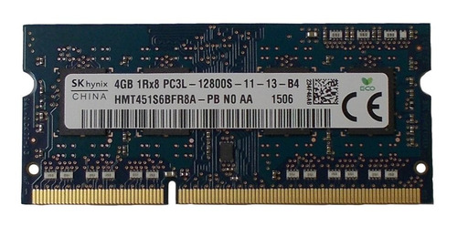Memoria Ram 4gb Ram (1 X 4gb) Ddr3 Pc3-12800 1600mhz Sodimm