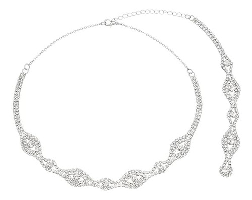 Collar De Fondo, Cadena De Cuerpo De Diamantes De Imitación,