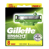 Refil Gillette Mach3 Sensitive Com 08 Cartuchos