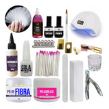 Kit Unhas Gel Completo Fibra Cabine Sun Led Presilha Monomer