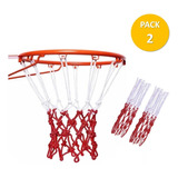Pack 2 Redes Básquetbol Repuesto 12 Bucles Malla Basketball 