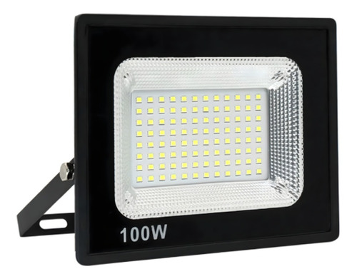 Refletor Holofote Led 100w A Prova D'agua Bivolt Branco Frio Cor Da Carcaça Preto Cor Da Luz Branco-frio 110v/220v