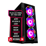 Pc Gamer Amd Ryzen 3 4100 16gb Gt 730 4gb Ssd 480gb 500w