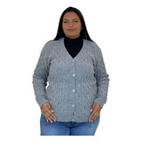 Kit 4 Blusa De Frio Cardigan Casaco Feminino Trico Lã G Gg