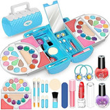 Set 56 Piezas De Maquillaje Lavable Y Estuche Para Niñas