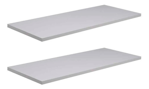 Jogo Com 02 Prateleiras De 60x25 Mdf Branco 60x25cm Promoção