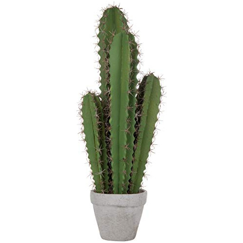 Cactus De   Artificial De 23 Pulgadas Maceta De Cemento...
