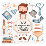 Mega Kit Digital Cliparts + Fondos - Papá Acuarela