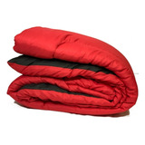 Acolchado Fidelna Invierno Queen Size Liso Reversible Queen Diseño Liso Color Rojo Y Negro De 250cm X 230cm