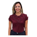 Camisa Manga Curta Feminina Moda Evangélica Linda Sku:b13