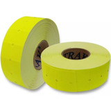 100 Rollos Etiquetas Amarillas Fluorescentes 21x12 Mm Color Amarillo