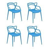 Kit 4 Cadeiras Allegra Azul Rivatti