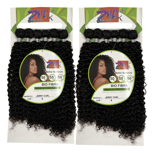 2 Cabelo Bio Vegetal Jerry Curl 220 Gramas Similar Ao Humano