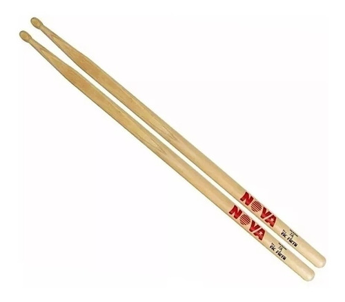 Baqueta Nova By Vic Firth 5a Hickory Ponta Madeira (par) Cor Natural