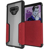 Funda Galaxy Note 9 Protectora Bolsillo Tarjetero Cuero Rojo