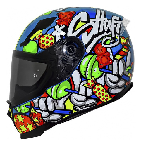 Casco Para Moto Truecolors Azul Talla S Sh562 Shaft