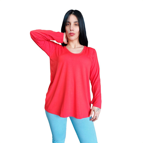 Remera Remeron De Mujer Modal Con Lycra Importado T Grande 