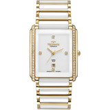 Relógio Technos Feminino Branco Dourado Cerâmica Gn10ax/4b