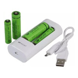 Cargador De Pilas Usb + 4 Pilas (aa Y Aaa) 1000 Mah - 400mah