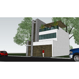 Plano De Casa Terreno 8x12 M. 2 Rec. 2niv Roof Garden + Bono