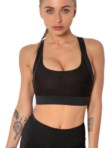 Top Brasier Deportivo Mujer Galasport Alto Impacto Gym Tan