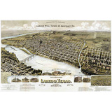 Lienzo Canvas Arte Plano Mapa Laredo Texas 1892 50x75