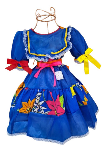 Vestido Infantil Temático Festa Junina Xadrez (tam 2)
