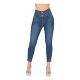 Jeans Dama Corte Colombiano Tiro Alto Azul 124-84