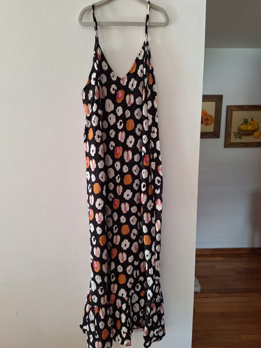 Vestido Largo Mujer Fresco Verano Negro Talle Unico