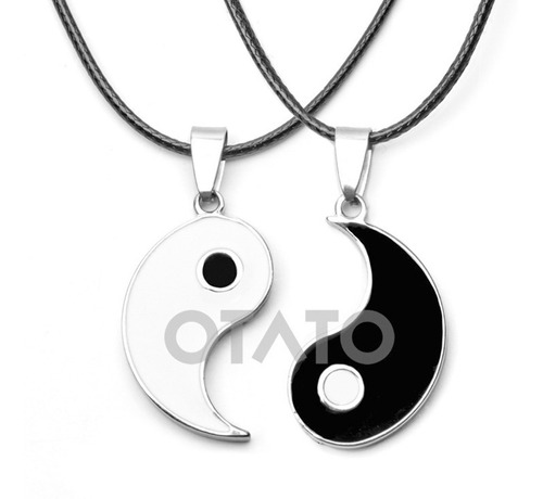 Collar Hombre Mujer Yin Yang Parejas Distancia Amigos 2 En 1