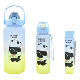 3 Botellas De Agua Trio Osos Escandalosos 2000 +900 +300 Ml Color Oso Panda/azul Amarillo 3 Botellas