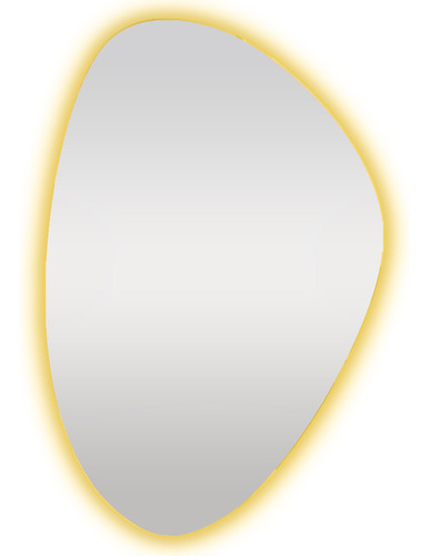 Espelho Decorativo Vidro Orgânico Lapidado Led Banheiro 85cm