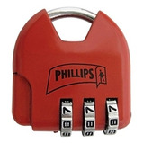 Candado Combinación Phillips Equipaje Maleta Lockers Rojo