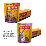 Kit 2 Caixas De Sachê Magnus Cat 85g Com 18 Unidades Cada